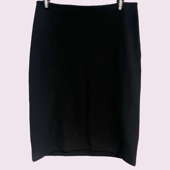 St. John Caviar Black Wool Pencil Skirt Size 2 - Picture 1 of 8